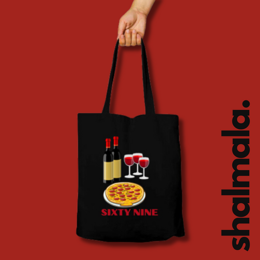 Wine, Dine, Sixty Nine - Unisex Zipper Tote Bag